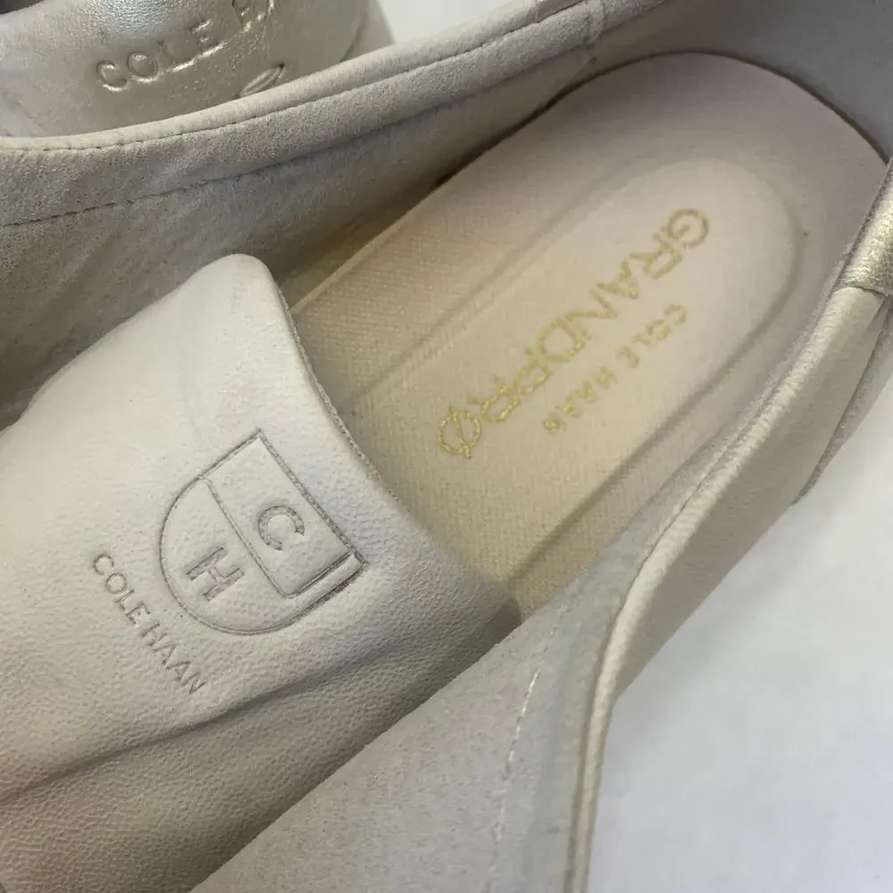 Cole Haan Womens 9.5 Grandpro Tennis Flatform Monk Sneakers Silver Gray Shoes